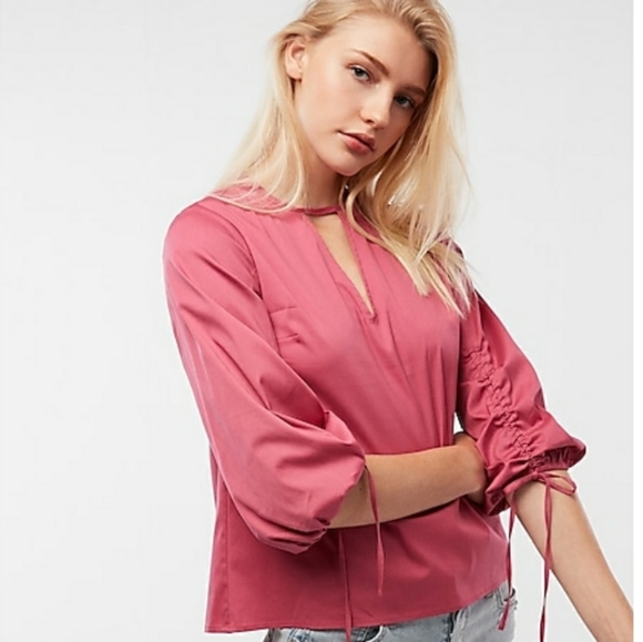 EXPRESS TIE SLEEVE BLOUSE - Picture 1 of 3